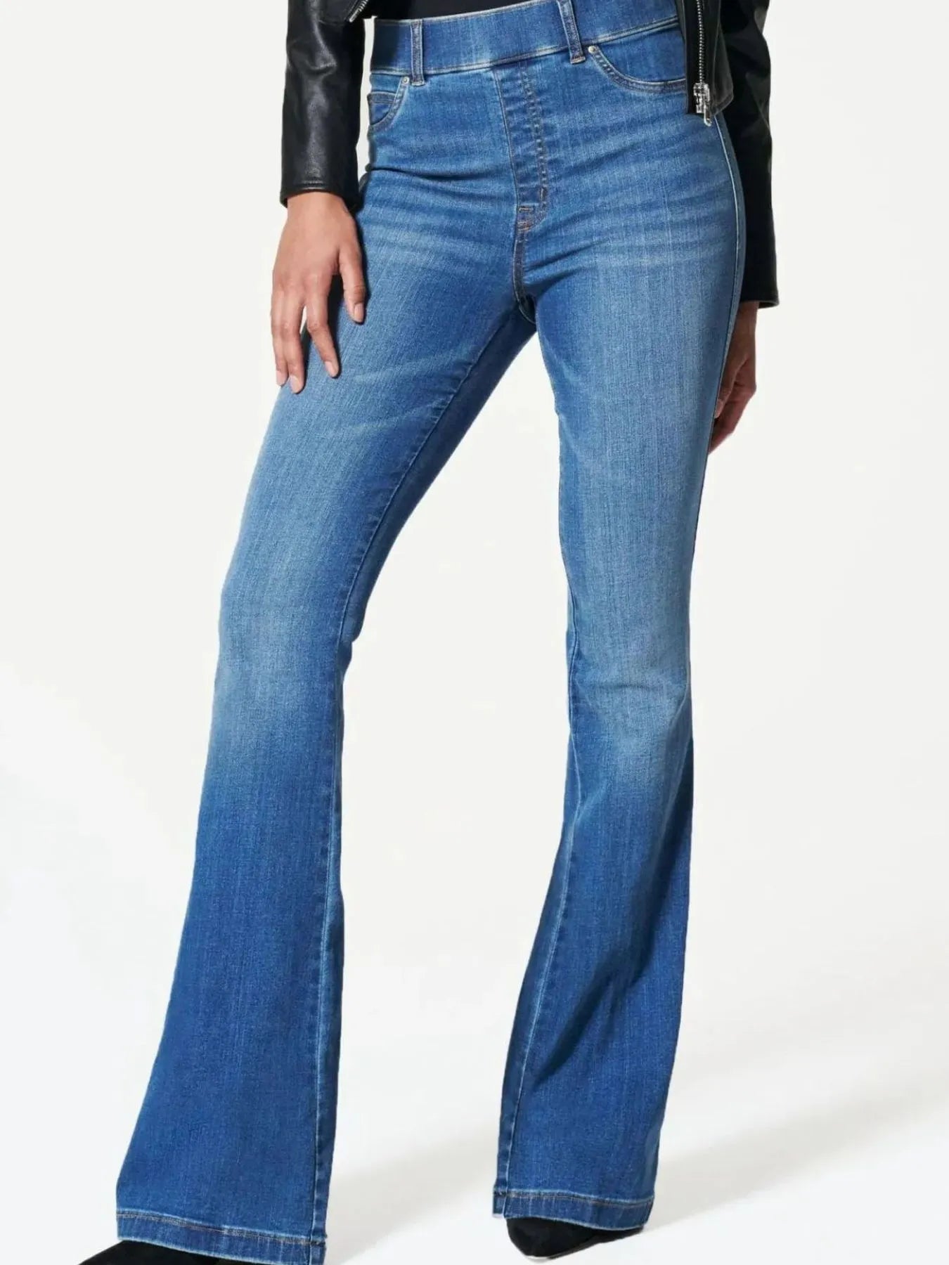 Full Size High-Waisted Flare Jeans Plus Size - Women / Jeans & Denim by Trendsi | Available at Handbags Specialist Headquarter