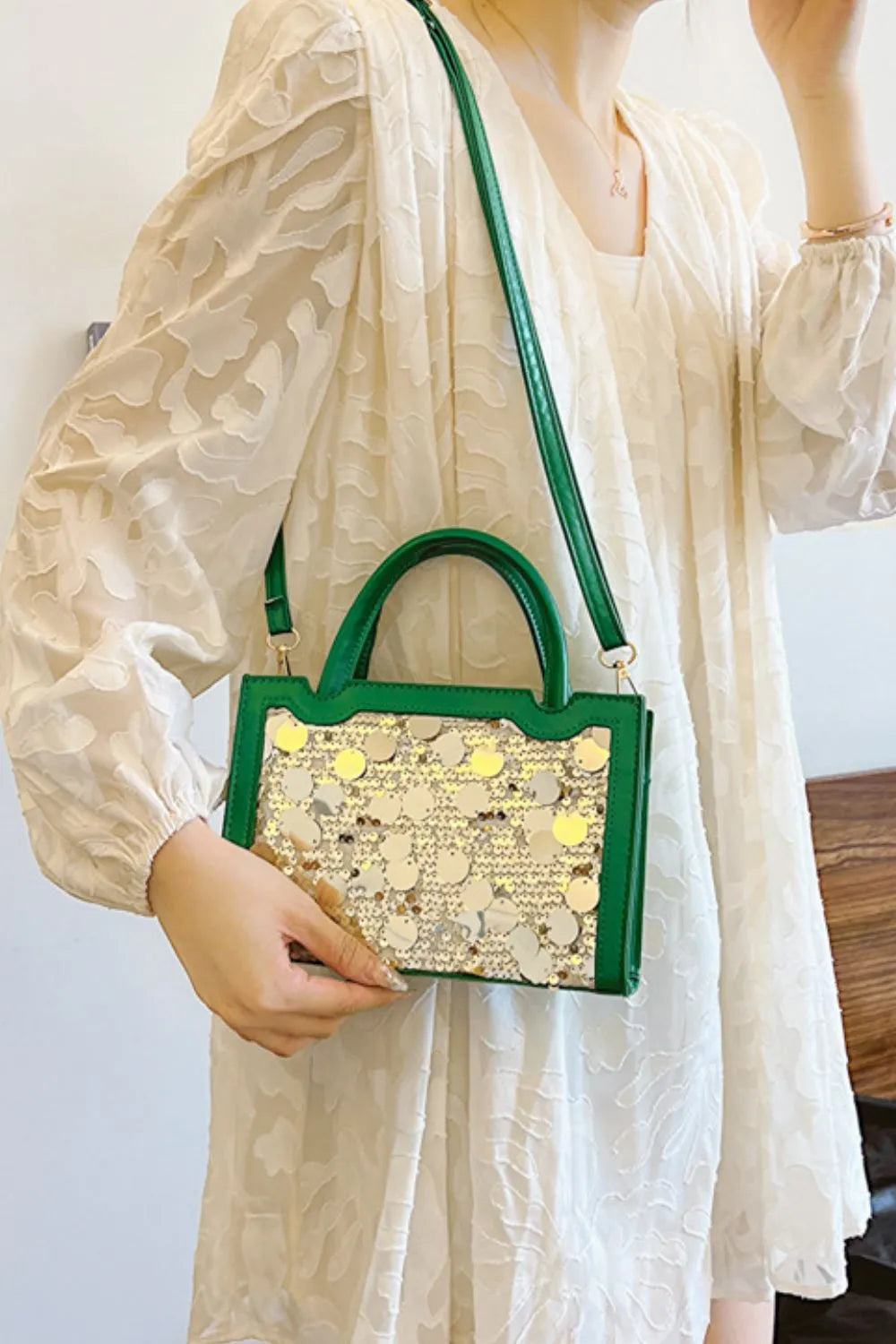 PU Leather Sequin Handbag - handbags by Trendsi | Available at Handbags Specialist Headquarter