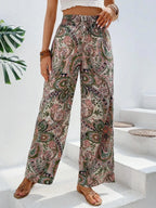 Printed Wide Leg Pants - Women Pants by Trendsi | Available at Handbags Specialist Headquarter