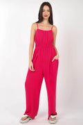 VERY J Pintuck Detail Woven Sleeveless Jumpsuit - Sleepwear by Trendsi | Available at Handbags Specialist Headquarter