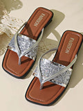 Glitter Cross-Strap Sandals - Women Sandals by Trendsi | Available at Handbags Specialist Headquarter