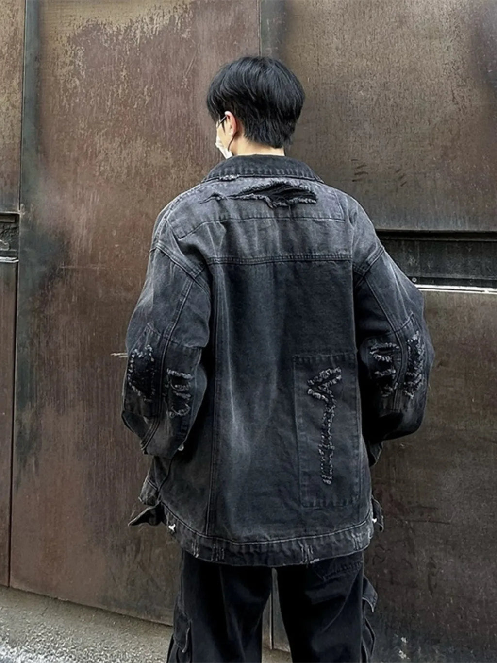 Men's Distressed Button Up Denim Jacket - Men's jackets by Trendsi | Available at Handbags Specialist Headquarter