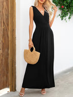 Surplice Neck Sleeveless Maxi Dress - Maxi Dress by Trendsi | Available at Handbags Specialist Headquarter