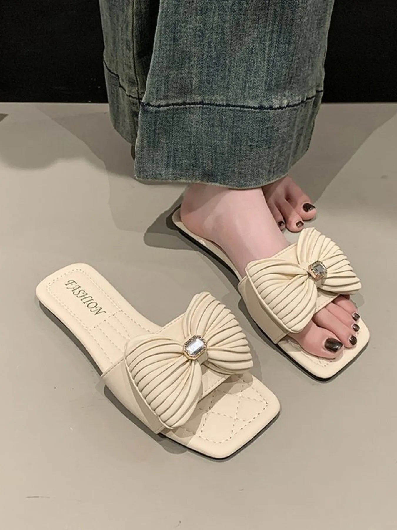 Bow-Knot Flat Sandals - Women Sandals by Trendsi | Available at Handbags Specialist Headquarter