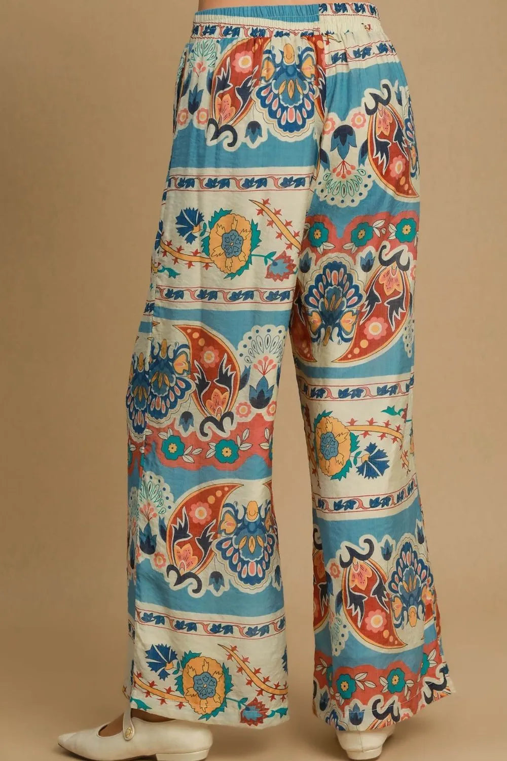 Umgee Full Size Wide Leg Border Print Pants Plus Size - Dresses by Trendsi | Available at Handbags Specialist Headquarter