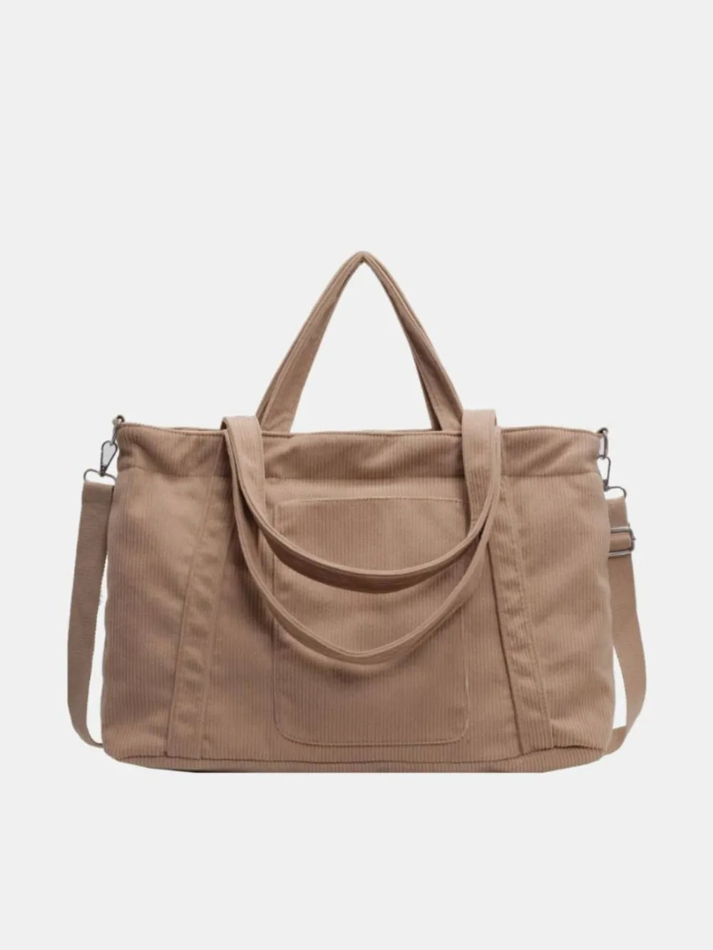 Corduroy Solid Large Tote Bag - Tote Bag by Trendsi | Available at Handbags Specialist Headquarter