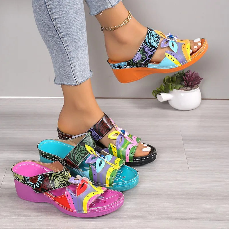 Open Toe Wedge Sandals -  by Trendsi | Available at Handbags Specialist Headquarter