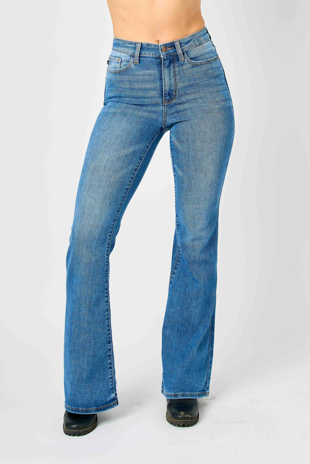 Judy Blue Full Size Hw Classic Flare Jeans Plus Size - Women / Jeans & Denim by Trendsi | Available at Handbags Specialist Headquarter