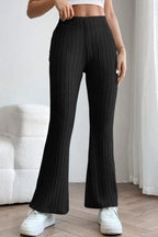 Basic Bae Full Size Ribbed High Waist Flare Pants - Women Pants by Trendsi | Available at Handbags Specialist Headquarter