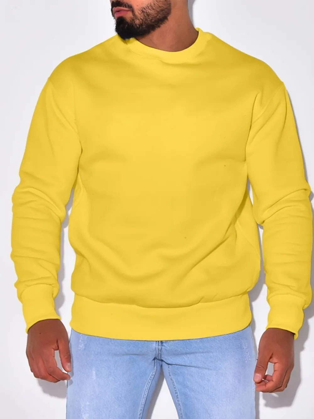 Men's Plus Size Round Neck Sweatshir - Men's Sweatshirts by Trendsi | Available at Handbags Specialist Headquarter
