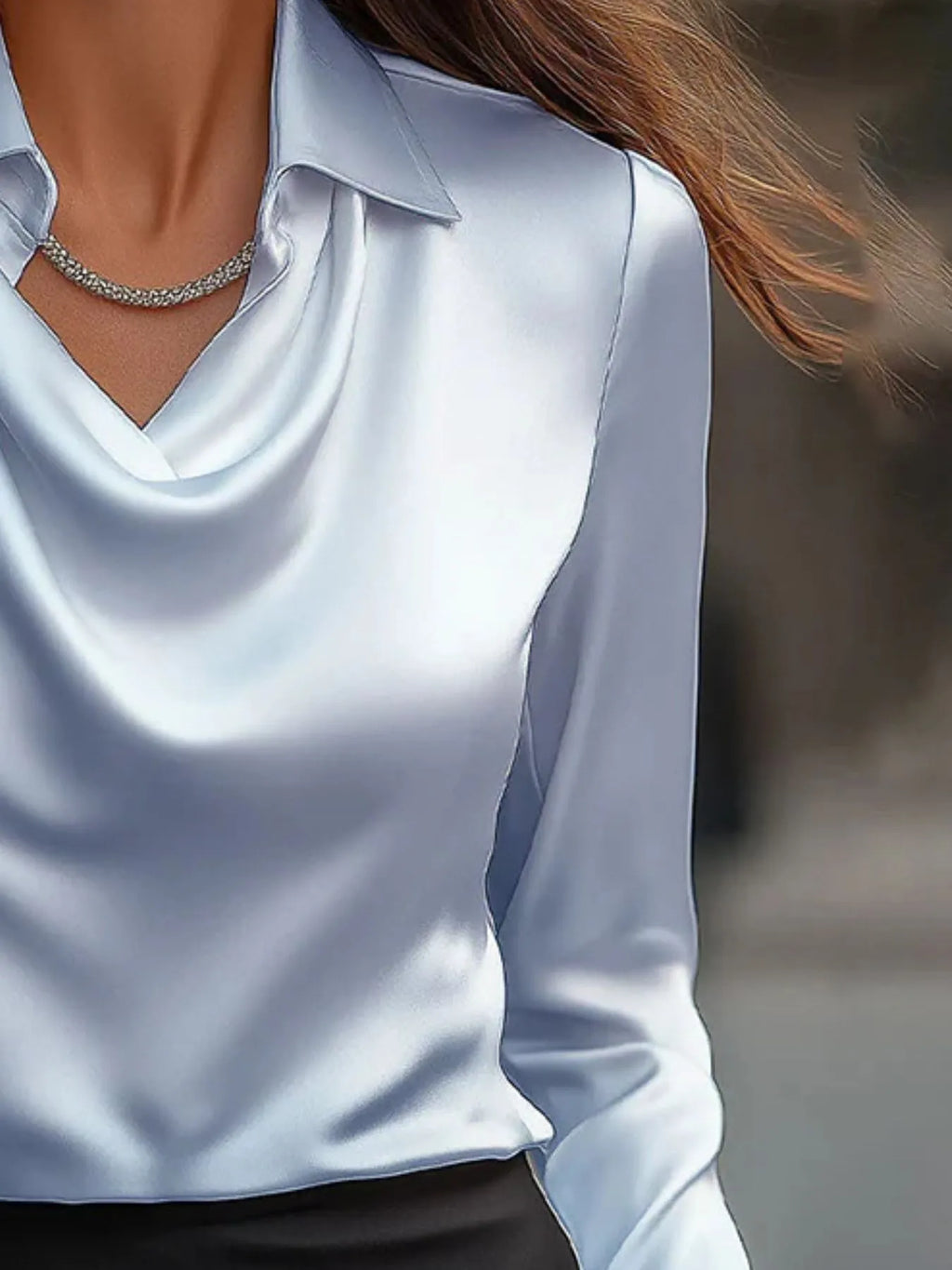 Full Size Long Sleeve Blouse with Collar Plus Size - Tops by Trendsi | Available at Handbags Specialist Headquarter