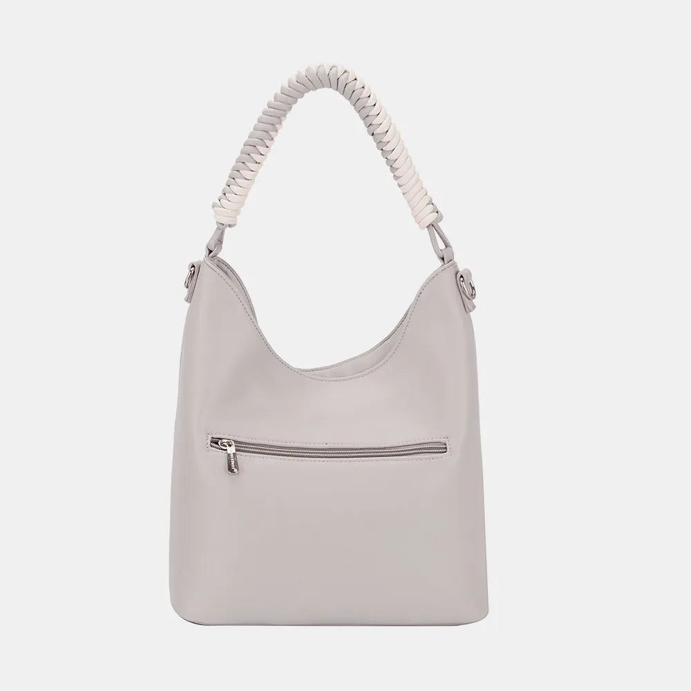 David Jones Woven Handle PU Leather Handbag - Tote Bag by Trendsi | Available at Handbags Specialist Headquarter