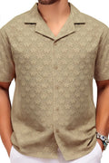 Men's Plus Size Button Down Short Sleeve Shirt - Men's Shirt's by Trendsi | Available at Handbags Specialist Headquarter