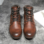 FrostStride Men's Leather Lace-Up Winter Boots