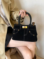 Suede Adjustable Strap Double-Use Handbag - handbags by Trendsi | Available at Handbags Specialist Headquarter