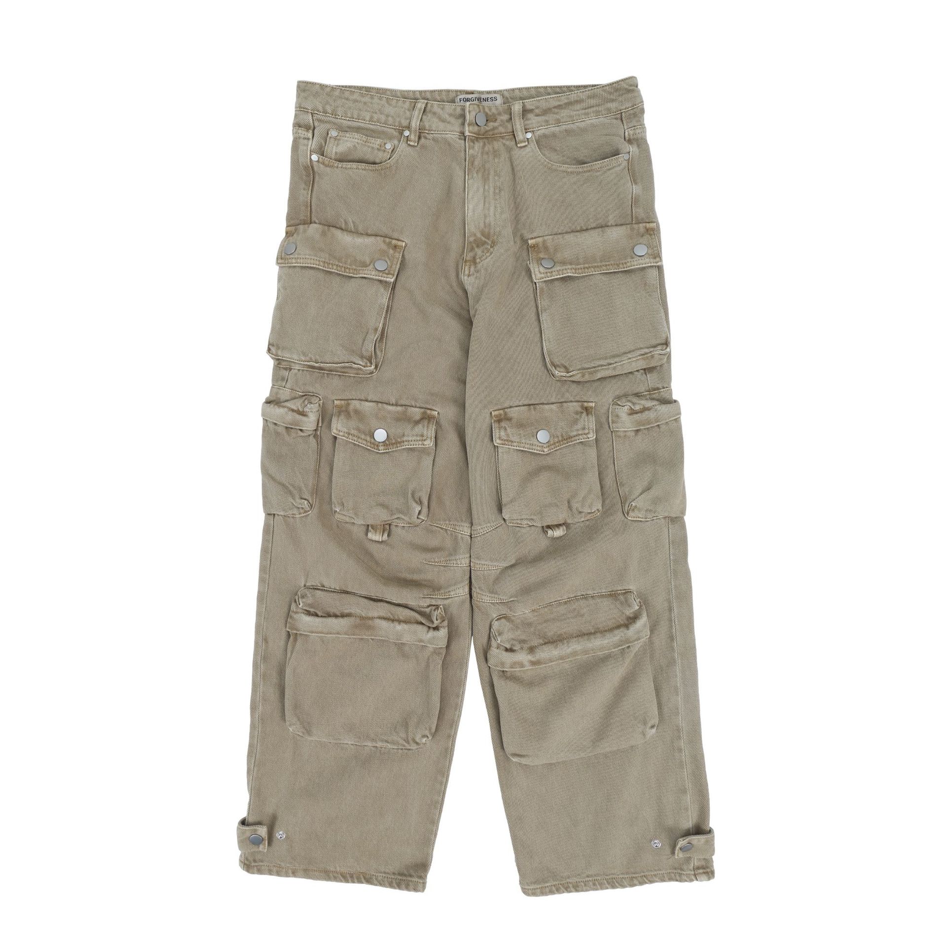 Loose Fit Straight Wide Leg Men's Cargo Pants
