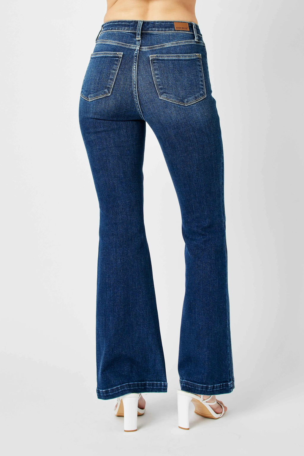 Judy Blue Full Size Hw Angled Side Seam Detail Flare Jeans Plus Size - Women / Jeans & Denim by Trendsi | Available at Handbags Specialist Headquarter