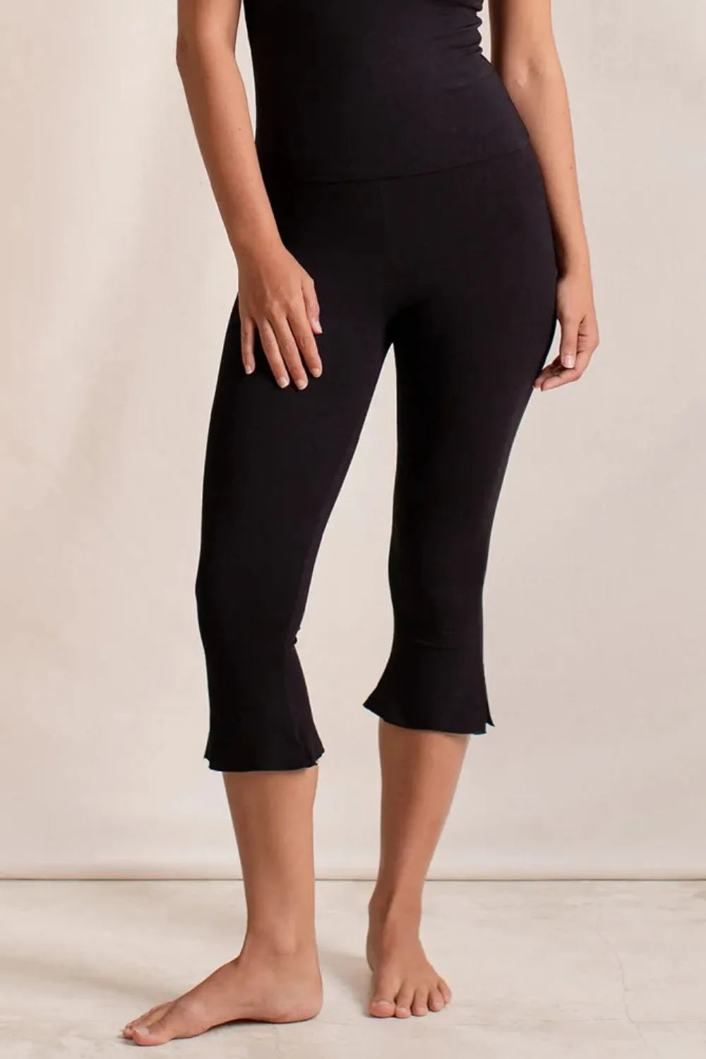Side Slit Capris Leggings - Leggings by Trendsi | Available at Handbags Specialist Headquarter