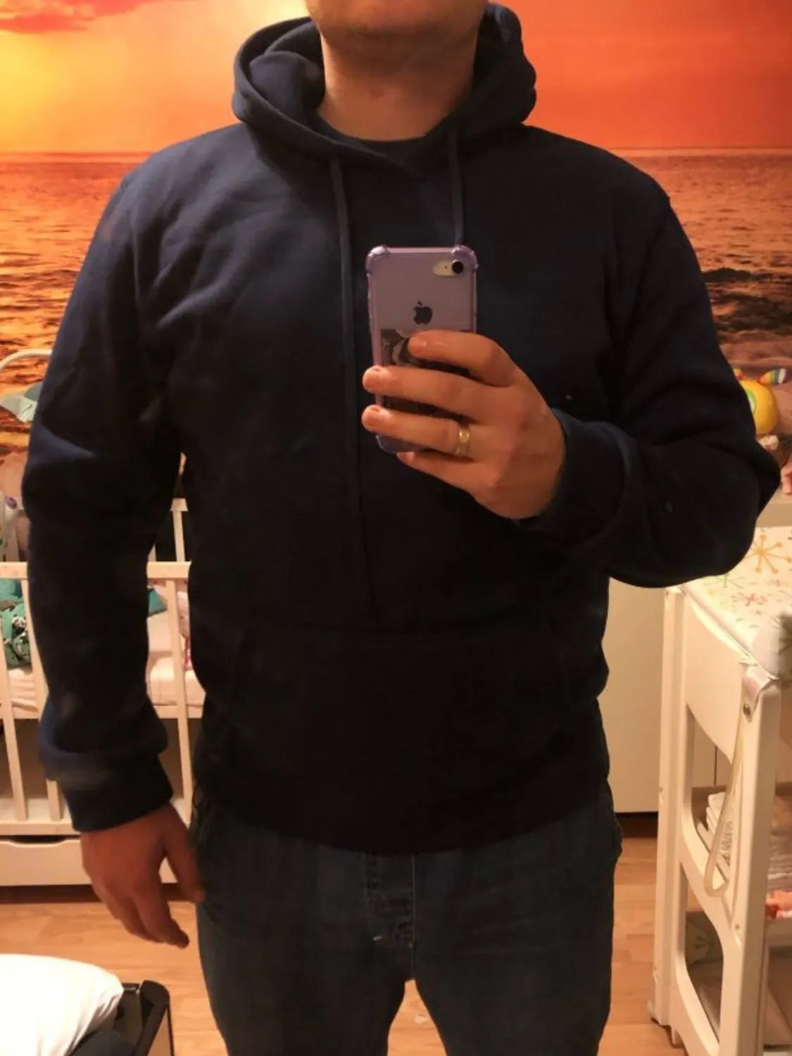 Men's Full Size Drawstring Long Sleeve Hoodie Plus Size - Men's Sweatshirts by Trendsi | Available at Handbags Specialist Headquarter