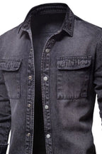 Men's Button Down Chest Pocket Denim Jacket - Men's jackets by Trendsi | Available at Handbags Specialist Headquarter