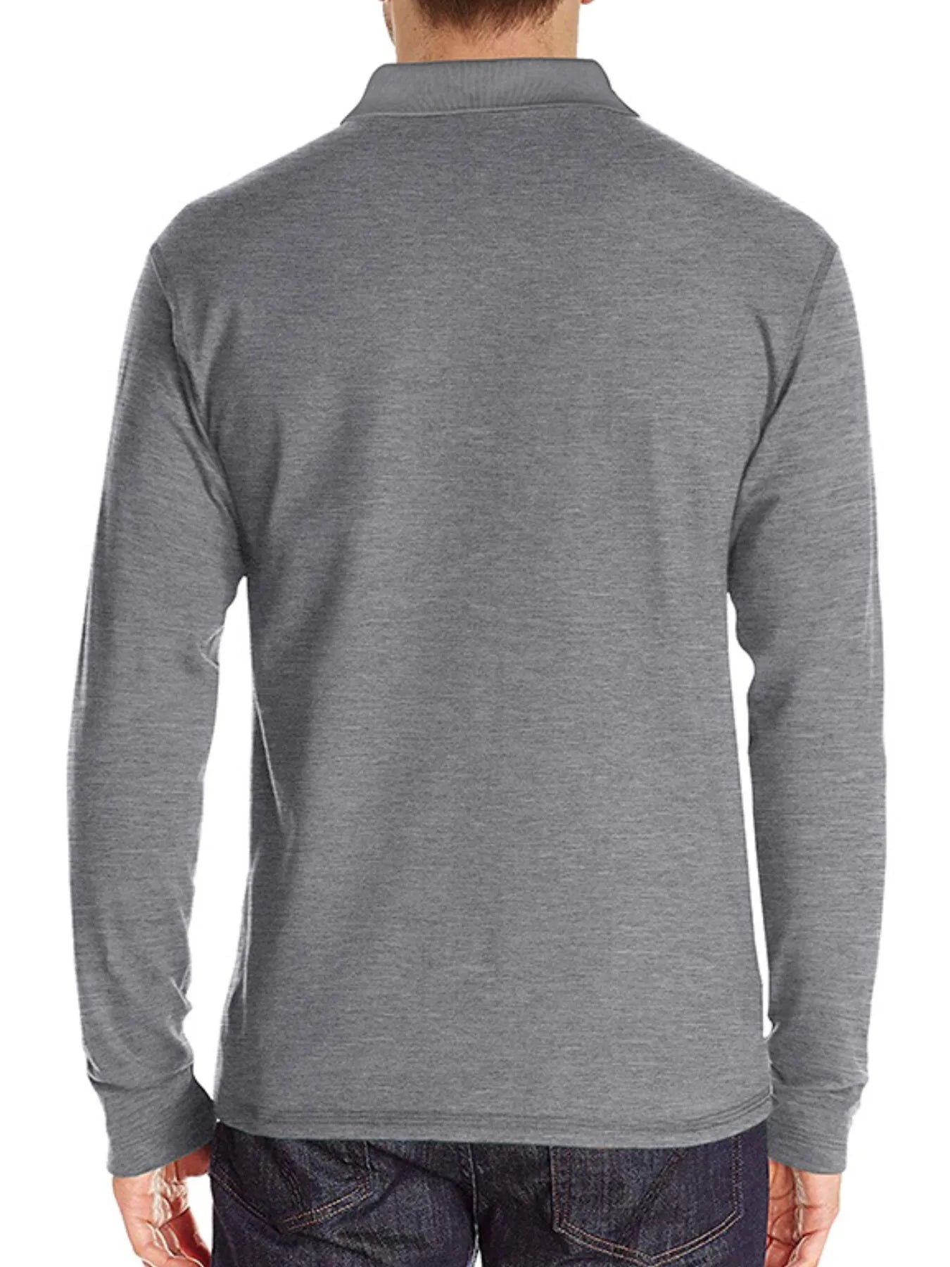 Men's Full Size Long Sleeve Pocket Polo Shirt Plus Size - Men's Polo shirt by Trendsi | Available at Handbags Specialist Headquarter