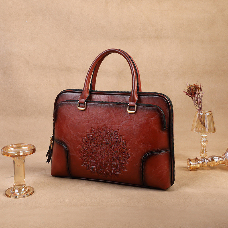 Heritage Elegance: Vintage Embossed Tote - Tote Bag by Trendsi | Available at Handbags Specialist Headquarter