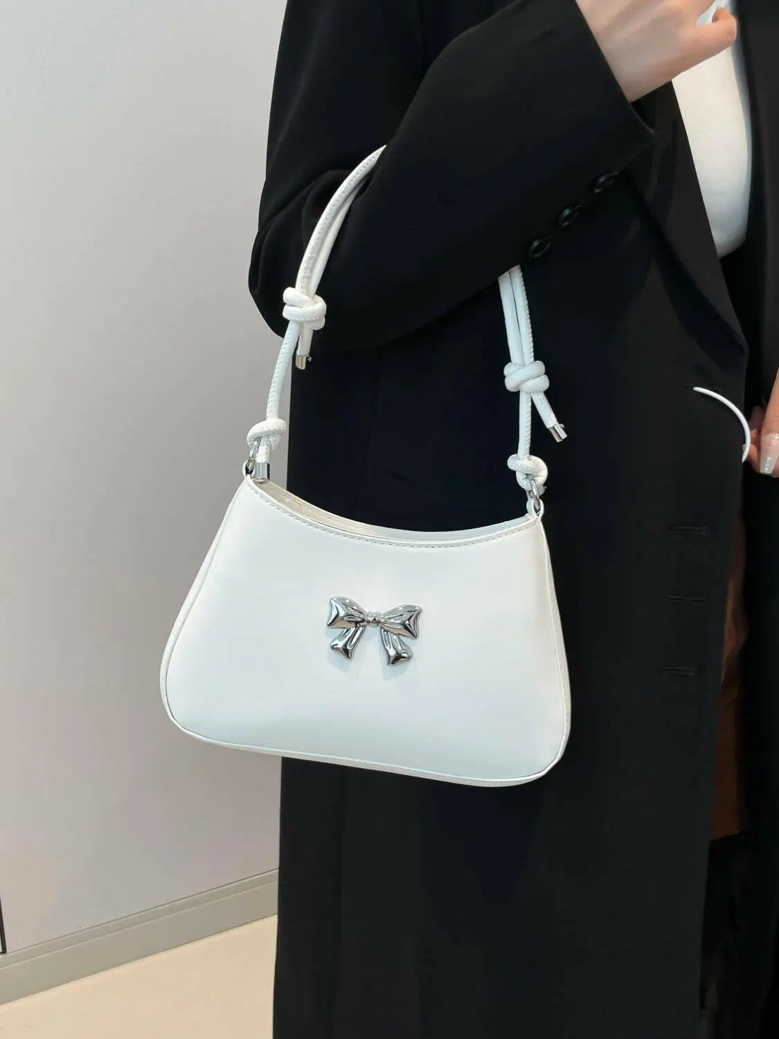 Bow PU Leather Knotted Strap Handbag - Tote Bag by Trendsi | Available at Handbags Specialist Headquarter