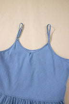 Ruffled Spaghetti Straps Denim Tank Top - Women / Jeans & Denim by Trendsi | Available at Handbags Specialist Headquarter