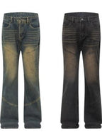 Men's Full Size Vintage Wash Bootcut Denim Jeans Plus Size - Women / Jeans & Denim by Trendsi | Available at Handbags Specialist Headquarter