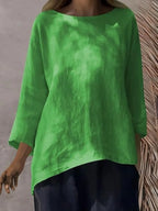 Full Size Round Neck Relaxed Fit Blouse Plus Size - Tops by Trendsi | Available at Handbags Specialist Headquarter