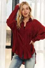 ADORA Button Down Linen Shirt - Women's Down Shirt Tops by Trendsi | Available at Handbags Specialist Headquarter