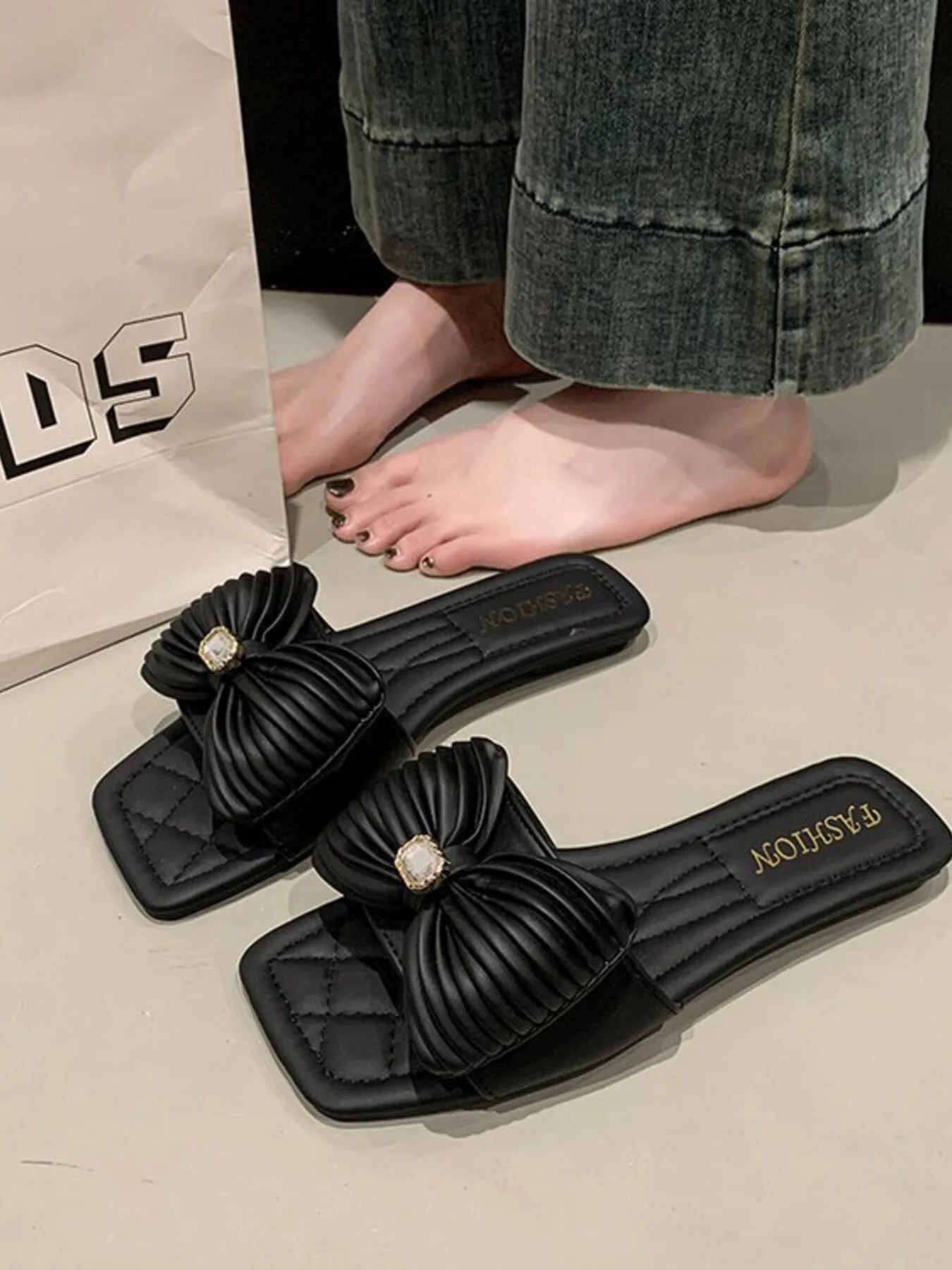 Bow-Knot Flat Sandals - Women Sandals by Trendsi | Available at Handbags Specialist Headquarter