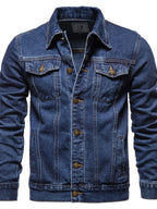 Men's Button Down Long Sleeve Denim Jacket - Men's jackets by Trendsi | Available at Handbags Specialist Headquarter