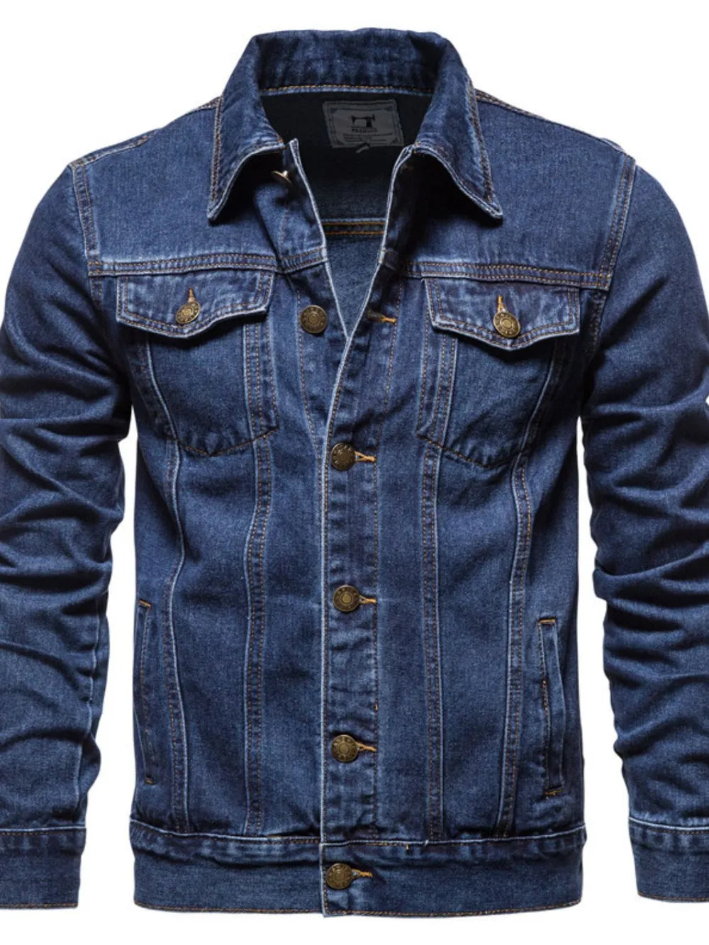 Men's Button Down Long Sleeve Denim Jacket - Men's jackets by Trendsi | Available at Handbags Specialist Headquarter
