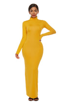 Mock Neck Long Sleeve Maxi Slim Dress - Maxi Dress by Trendsi | Available at Handbags Specialist Headquarter