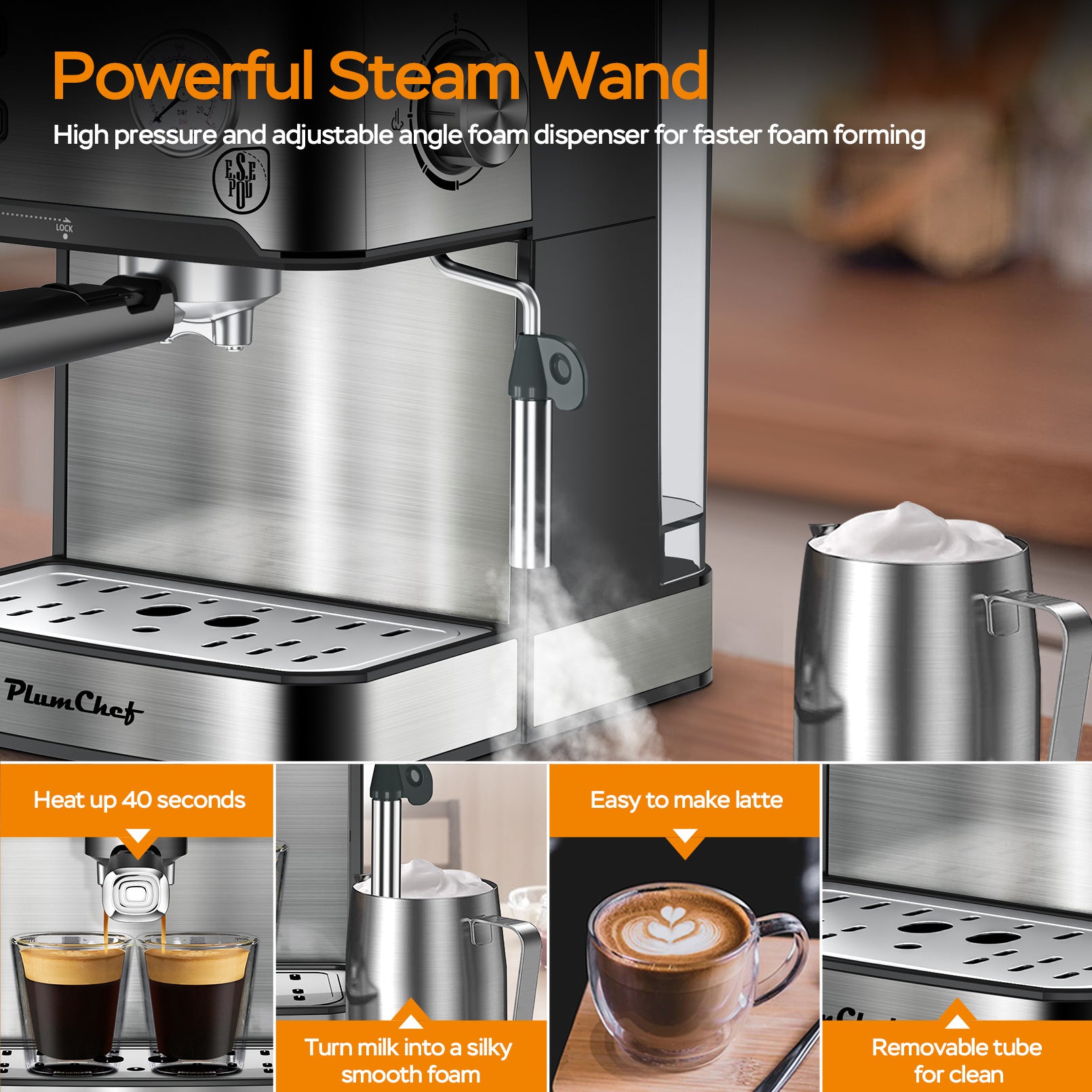 BrewMaster Pro: 20-Bar Espresso & Milk Frother - appliances by Trendsi | Available at Handbags Specialist Headquarter