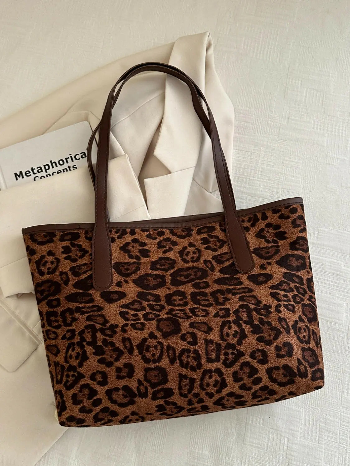 Leopard Polyester Tote Bag - Tote Bag by Trendsi | Available at Handbags Specialist Headquarter