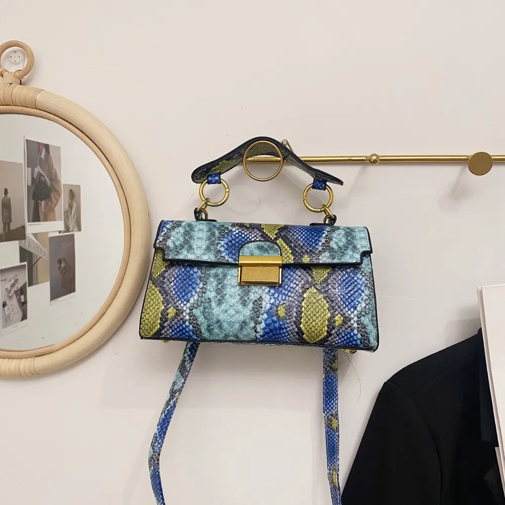 PU Leather Snakeskin Print Crossbody Bag - Crossbody Bag by Trendsi | Available at Handbags Specialist Headquarter