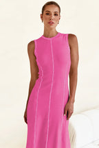 Contrast Stitching Maxi Tank Dress - Maxi Dress by Trendsi | Available at Handbags Specialist Headquarter