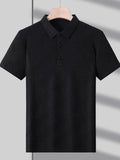 Men's Plus Size  Jacquard Pattern Short Sleeve Polo - mens-shirts by Trendsi | Available at Handbags Specialist Headquarter