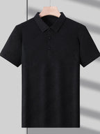 Men's Plus Size  Jacquard Pattern Short Sleeve Polo - mens-shirts by Trendsi | Available at Handbags Specialist Headquarter