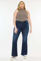 Kancan Full Size Mid Rise Flare Jeans - Sleepwear by Trendsi | Available at Handbags Specialist Headquarter
