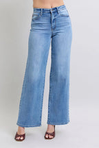 Judy Blue Full Size Wide Leg Jeans with Pockets - Women / Jeans & Denim by Trendsi | Available at Handbags Specialist Headquarter