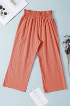 Drawstring Paperbag Waist Wide Leg Pants - Women Pants by Trendsi | Available at Handbags Specialist Headquarter