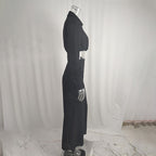 Crisscross Chic: Plus Size Pant Set with Pockets