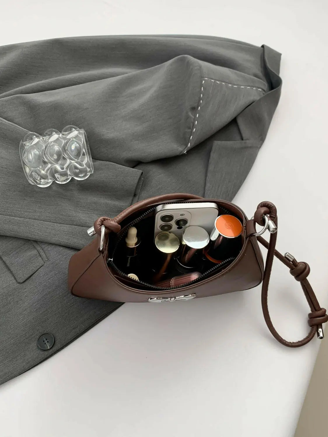 Bow PU Leather Knotted Strap Handbag - Tote Bag by Trendsi | Available at Handbags Specialist Headquarter