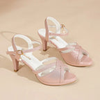 Open Toe Mid Heel Sandals - Women Sandals by Trendsi | Available at Handbags Specialist Headquarter