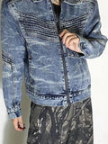 Men's Washed Zip Up Denim Jacket - Men's jackets by Trendsi | Available at Handbags Specialist Headquarter