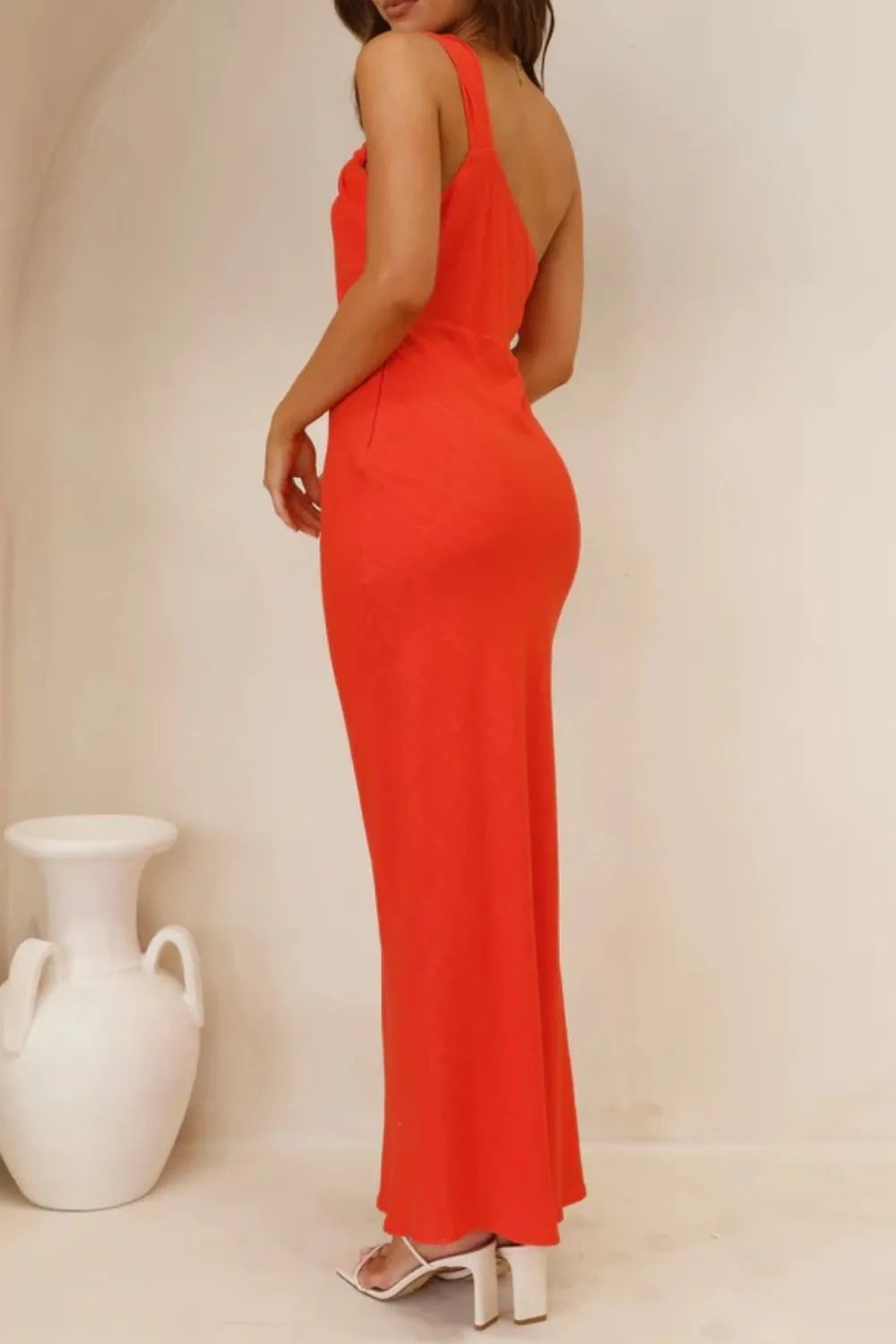 Ruched Single Shoulder Maxi Dress - Maxi Dress by Trendsi | Available at Handbags Specialist Headquarter