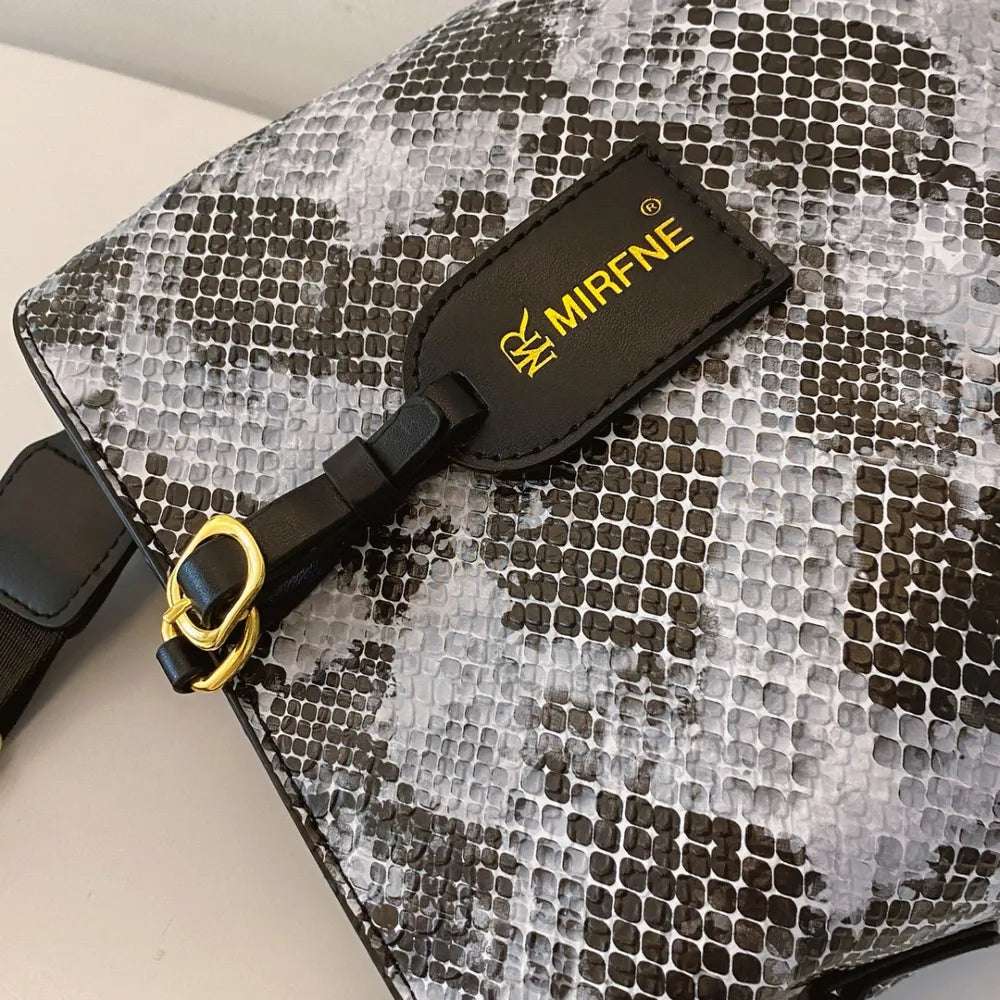 PU Leather Snakeskin Print Crossbody Bag - Crossbody Bag by Trendsi | Available at Handbags Specialist Headquarter